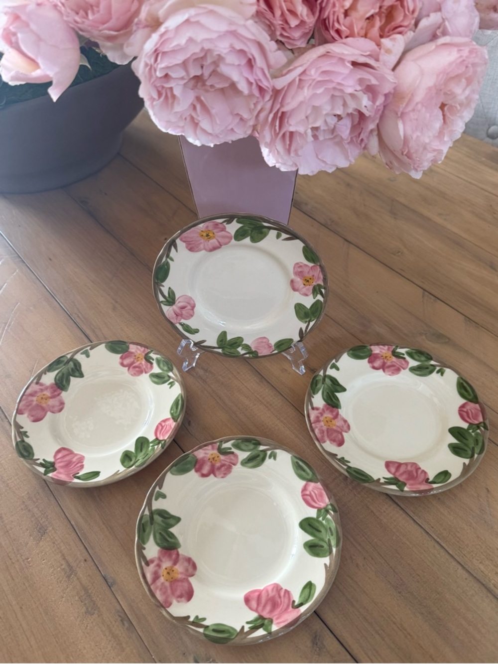 Franciscan Desert Rose Bread Plates Set of 4 England EUC